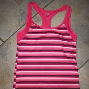 Champion Pink Striped Racerback Sports Running Top